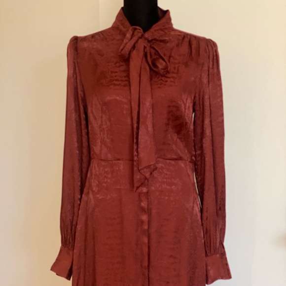 Express Dresses & Skirts - Express Button front dress with tie collar